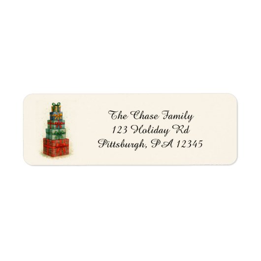 Étiquette Festive Christmas Packages return address label (Devant)