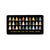 Étiquette Festive Fir Trees, Noël (Devant)