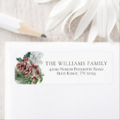 Étiquette Festive Foliage Holiday Floral Adresse de retour (En situation)