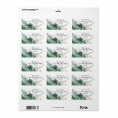 Étiquette Festive Green Red Christmas Botanique Adresse (Feuille entière)