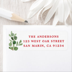 Étiquette Festive hiver verdure Botanique Classic Holiday