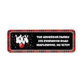 Étiquette Festive Holiday Bowling Return Address  (Devant)