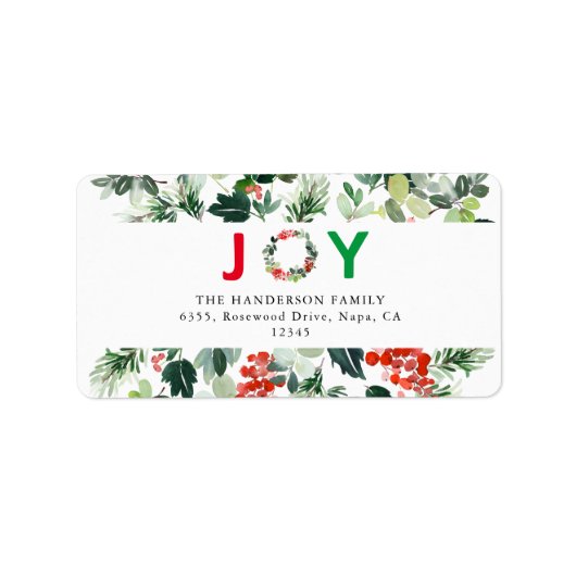 Étiquette Festive Joy Elegant Return Address Label (Devant)