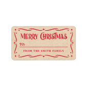 Étiquette Festive Joyeux Noël Kraft look à partir du cadeau (Devant)