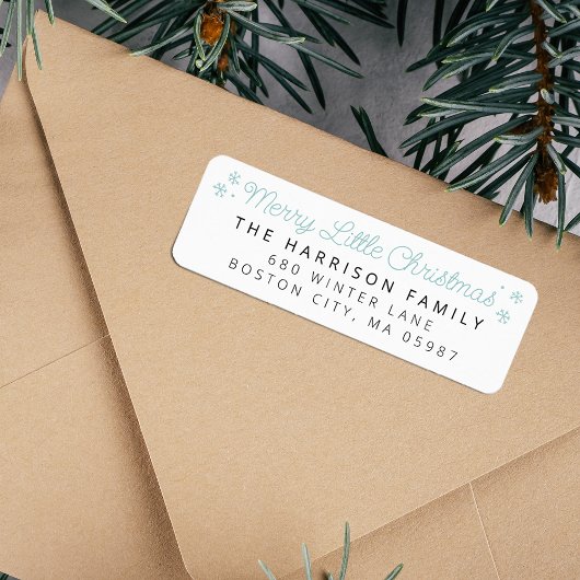 Étiquette Festive Joyeux Petite Adresse de Noël