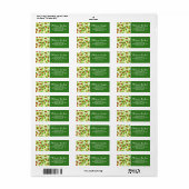 Étiquette Festive Motif de fruits de canneberge, vert (Feuille entière)