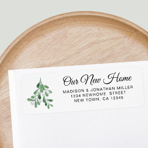 Étiquette Festive New Home Adresse de retour