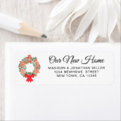 Étiquette Festive New Home Adresse de retour (En situation)