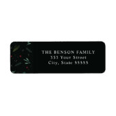 Étiquette Festive Noël Feuilles Berries Adresse de retour (Devant)