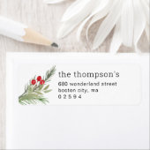 Étiquette Festive Noël vert Adresse photo (En situation)