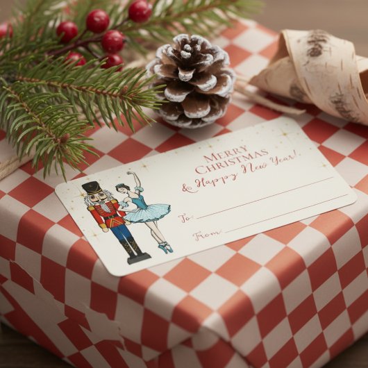 Étiquette Festive Nutcracker Merry Christmas To From Labels