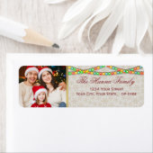Étiquette Festive Personalized Family Photo Christmas Lights (En situation)