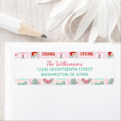 Étiquette Festive Pink & Green Nutcracker Custom Christmas (En situation)