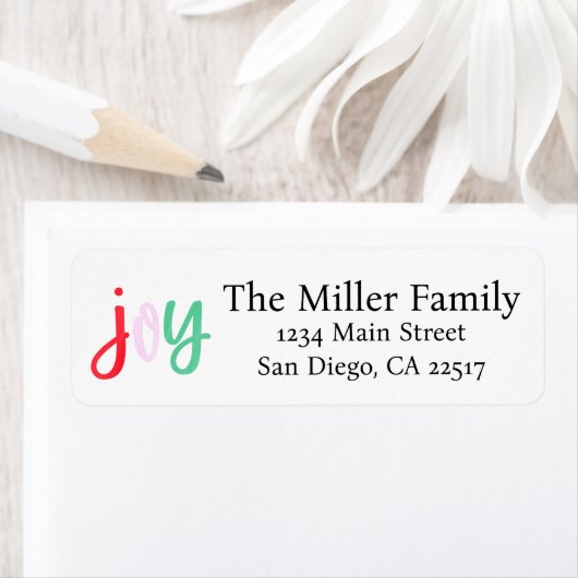 Étiquette Festive return address labels (En situation)