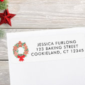 Étiquette Festive Wreath Return Address