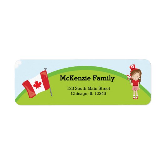 Étiquette fête d'anniversaire canadienne (Devant)