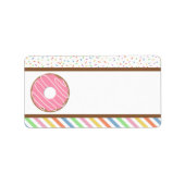 Étiquette Fête d'anniversaire de Donut rose (Devant)