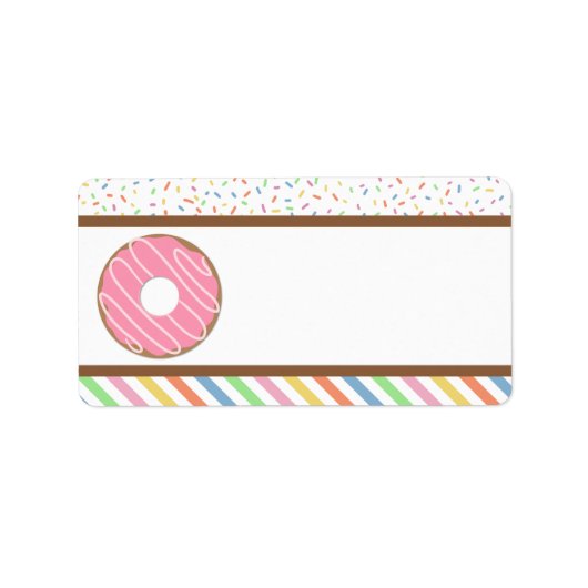 Étiquette Fête d'anniversaire de Donut rose (Devant)