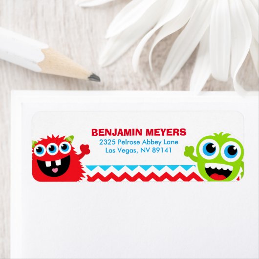 Étiquette Fête d'anniversaire de Monster Bash (En situation)