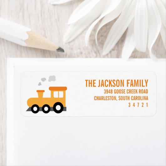 Étiquette Fête d'anniversaire du train (En situation)