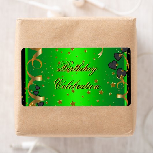 Étiquette Fête d'anniversaire Lime Green (En situation)