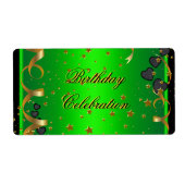 Étiquette Fête d'anniversaire Lime Green (Devant)