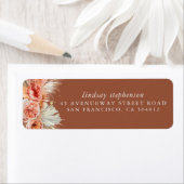 Étiquette Fête d'automne herbe de pampas florale rouille en (En situation)