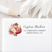 Étiquette Fête de Bébé Poudrée Glitter Fleur Pompom Marsala (En situation)