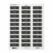 Étiquette Fête de célébration avec tableau noir, or et confe (Feuille entière)