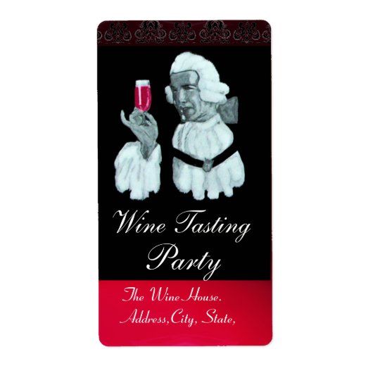 Étiquette FÊTE DE DÉGUSTATION DE VIN SOMMELIER, Damas (Devant)