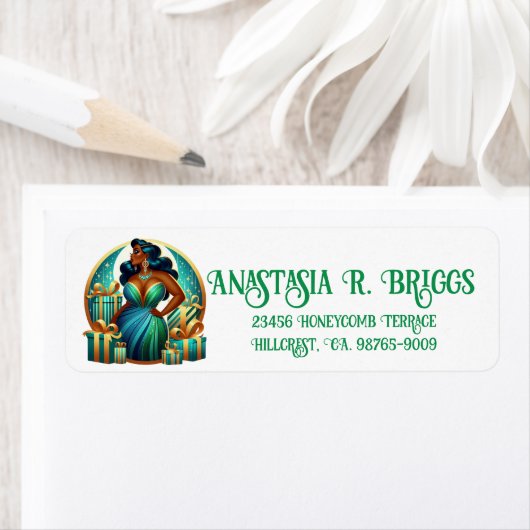 Étiquette Fête de la femme noire glamour Noël élégant (En situation)