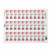 Étiquette Fête de la Quinceanera aquarelle (Feuille entière)