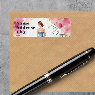 Étiquette Fête de la Quinceanera aquarelle