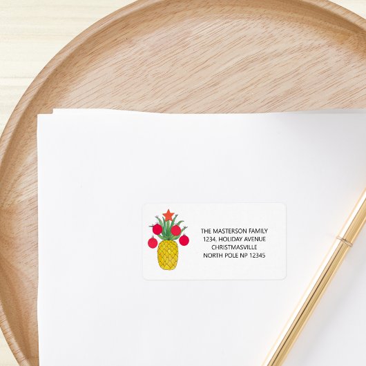 Étiquette Fête de l'ananas Noël
