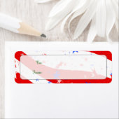 Étiquette Fête de l'Indépendance Étoiles courbées et rayures (En situation)