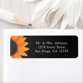 Étiquette Fête de mariage champêtre rustique avec tournesol  (En situation)