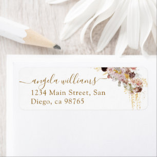 Étiquette Fête de mariage élégante aux fleurs sauvages aquar