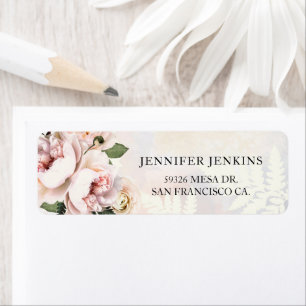 Étiquette Fête de mariage rose poudré floral