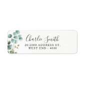 Étiquette Fête de Mariée Moderne Élégante avec Feuillage (Devant)