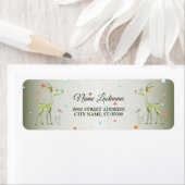 Étiquette Fête de Noël Cerfs Verts Vacances Mignon (En situation)