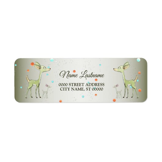 Étiquette Fête de Noël Cerfs Verts Vacances Mignon (Devant)