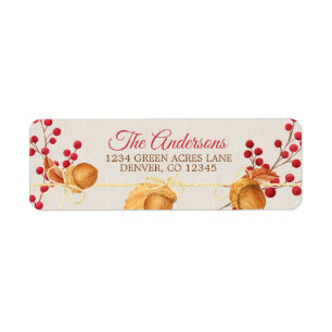Étiquette Fête de Noël de l'Acorn Berry Garland