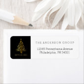 Étiquette Fête de Noël d'or d'entreprise moderne (En situation)