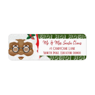 Étiquette Fête de Noël du Père Noël africain américain