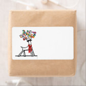 Étiquette fête de noël éclairer rennes (En situation)