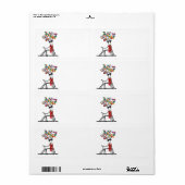 Étiquette fête de noël éclairer rennes (Feuille entière)