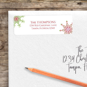 Étiquette Fête de Noël Fête de Fête de Flamme de neige color