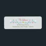 Étiquette Fête de Noël populaire<br><div class="desc">Le design de style folklorique scandinave présente un design amusant et coloré.</div>