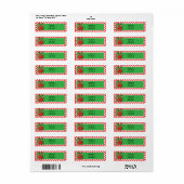 Étiquette Fête de Noël Renne à pois (Feuille entière)