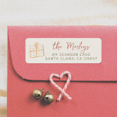 Étiquette Fête de Noël rétro Whimsical Illustration